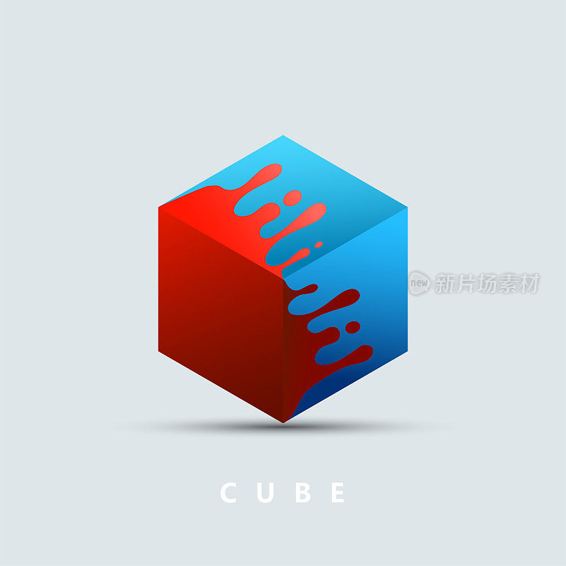 water drop style 3D geometric cube pattern